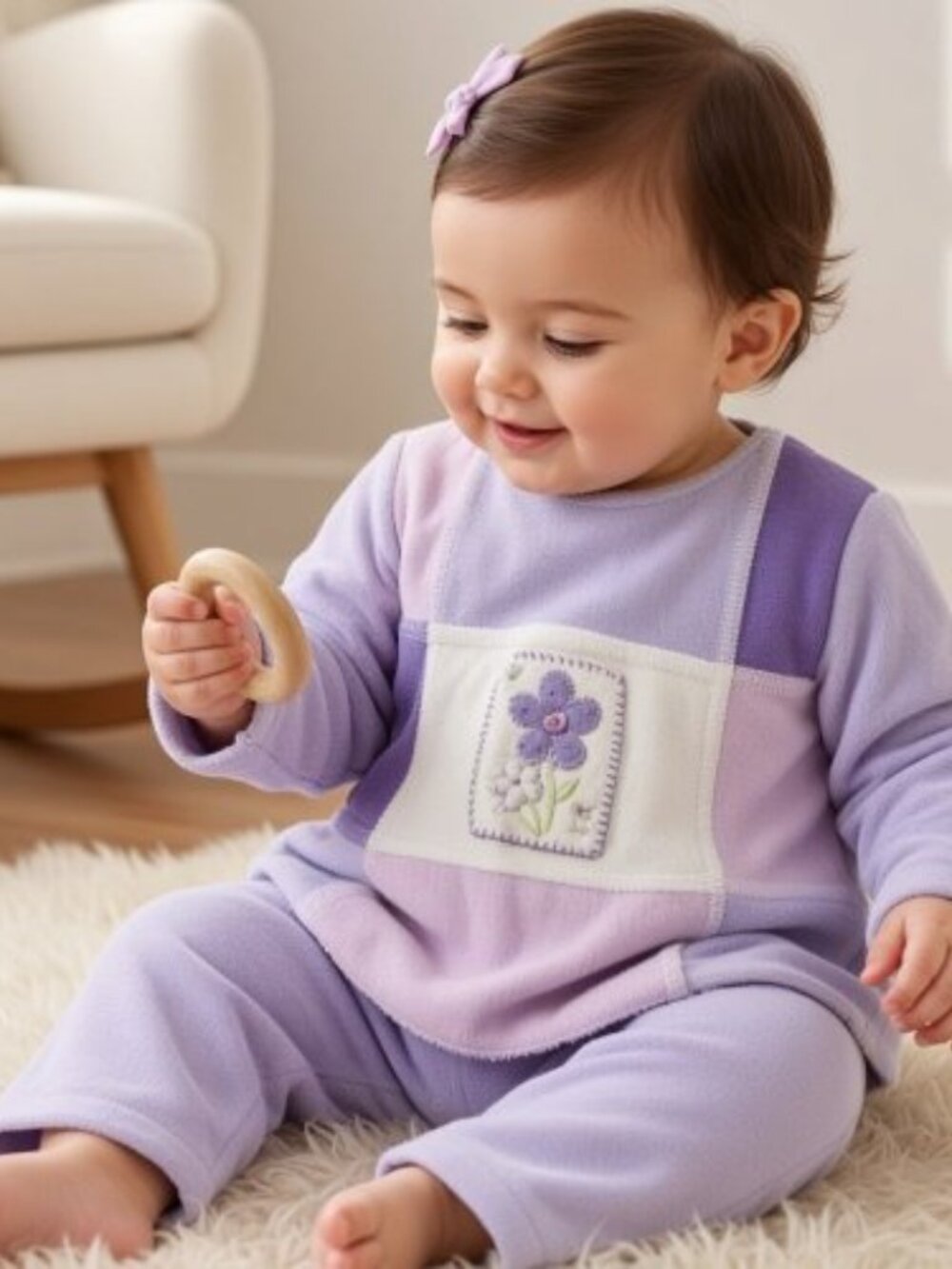KRU Purple Long Sleeved Pant Set Girls Size 6-9 months